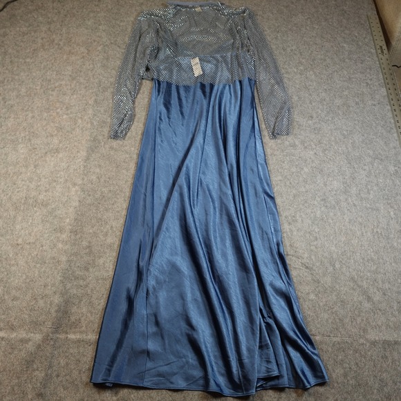 Anthropologie Dolan Dress Womens Extra Large NWT Mesh Satin Slip Twofer Midi - Picture 10 of 16